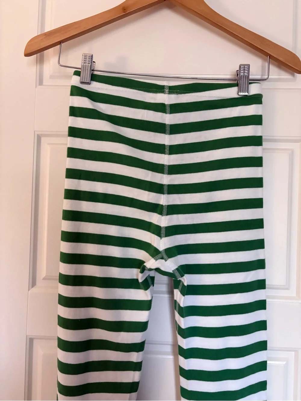 Hanna Andersson Striped Long John Pajamas Holiday Christmas Green Sz 160